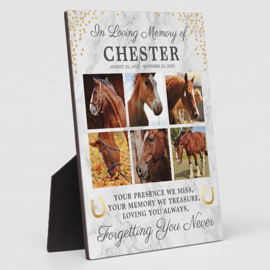 大理石馬記念写真コラージュ フォトプラーク (側面)