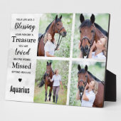 大理石馬記念撮影コラージュ フォトプラーク (側面)