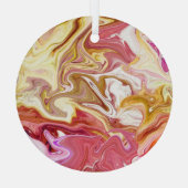 大理石魔法:カラフル抽象デザイン ガラスオーナメント (裏面)