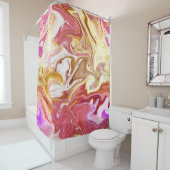 大理石魔法:カラフル抽象デザイン シャワーカーテン (インサイチュ)
