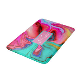 大理石鮮やかモダンの水の色をパーソナライズ バスマット