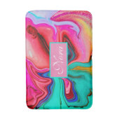 大理石鮮やかモダンの水の色をパーソナライズ バスマット (正面縦)