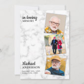 大理石3枚の写真記念お祝い・オブ・ライフ 招待状 (正面)