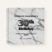 大理石30th誕生日パーティーゲストブック ノートブック (正面)