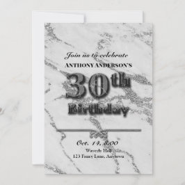 大理石30th誕生日パーティー 招待状