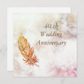 大理石40周年結婚招待状 招待状 (正面/裏面)