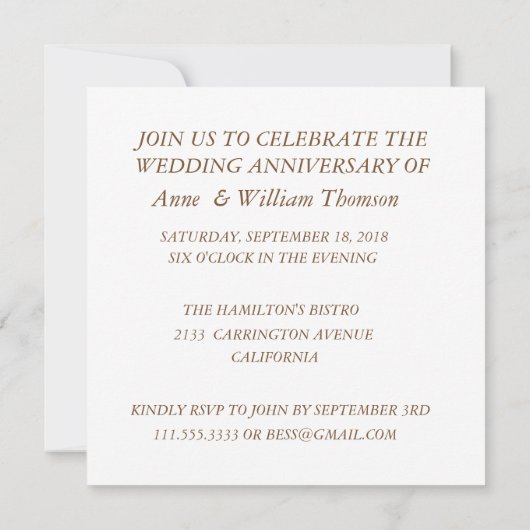 大理石40周年結婚招待状 招待状 (裏面)