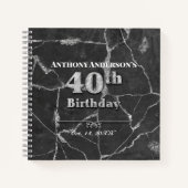 大理石40th誕生日パーティーゲストブック ノートブック (正面)