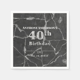 大理石40th誕生日パーティー スタンダードカクテルナプキン