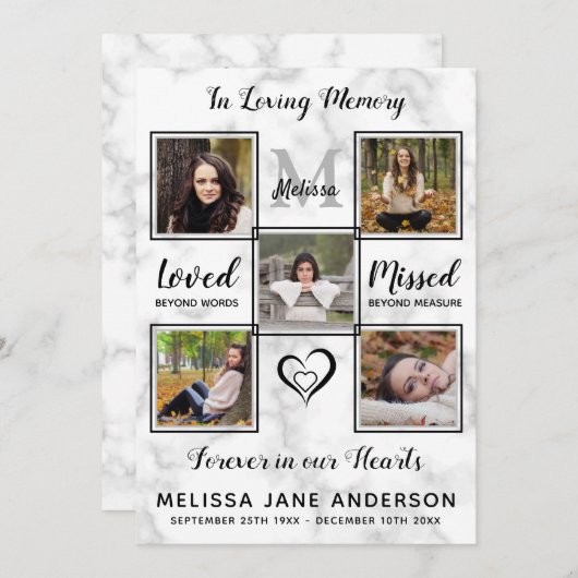 大理石5写真追悼式 プログラム (正面/裏面)