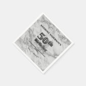 大理石50th誕生日パーティー スタンダードカクテルナプキン (角)