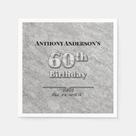 大理石60th誕生日パーティー スタンダードカクテルナプキン