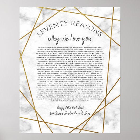 大理石70私があなたを愛する理由 ポスター (正面)