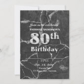 大理石80th誕生日パーティーへの招待 招待状 (正面)