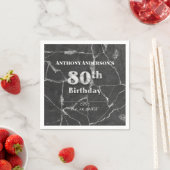 大理石80th誕生日パーティー スタンダードカクテルナプキン (インサイチュ)