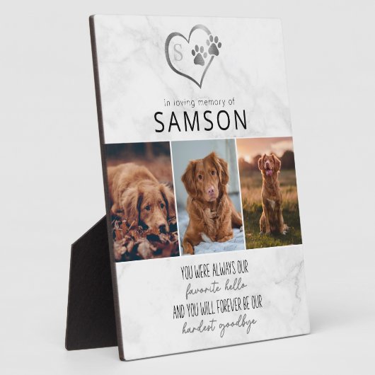 大理石 お気に入り こんにちは 最も難しい お別れ 記念  フォトプラーク (側面)