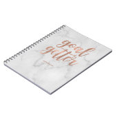 大理石|のゴールのゲッターののどのばら色の金ゴールド ノートブック (左側)