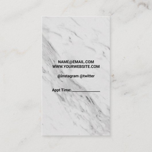 大理石 |はさみ |ヘアカット 名刺 (裏面)