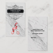大理石 |はさみ |ヘアカット 名刺 (正面/裏面)