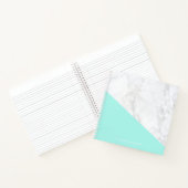 大理石(アクアフェイクアクセント付きパーソナライズされた) ノートブック (内部)