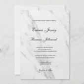 大理石 ウェディング ミニマリスト シック エレガント 招待状 (正面)