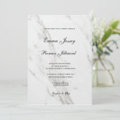 大理石 ウェディング ミニマリスト シック エレガント 招待状 (スタンド正面)