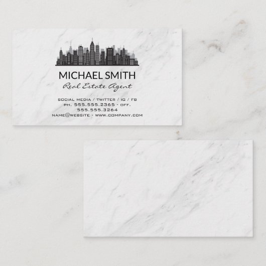 大理石 |エステ実在ートエージェントロゴ 名刺 (正面/裏面)