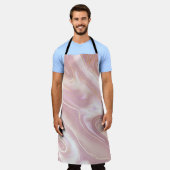 大理石：エレガントバラ金ゴールドテクスチャ エプロン (着用した状態)