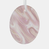 大理石:エレガントバラ金ゴールドテクスチャ ガラスオーナメント (正面右)