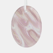 大理石:エレガントバラ金ゴールドテクスチャ ガラスオーナメント (正面左)