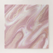 大理石：エレガントバラ金ゴールドテクスチャ ジグソーパズル (横)