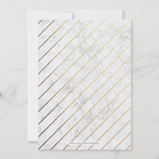 大理石 | クラシックな結婚式のリハーサルディナー 招待状 (裏面)