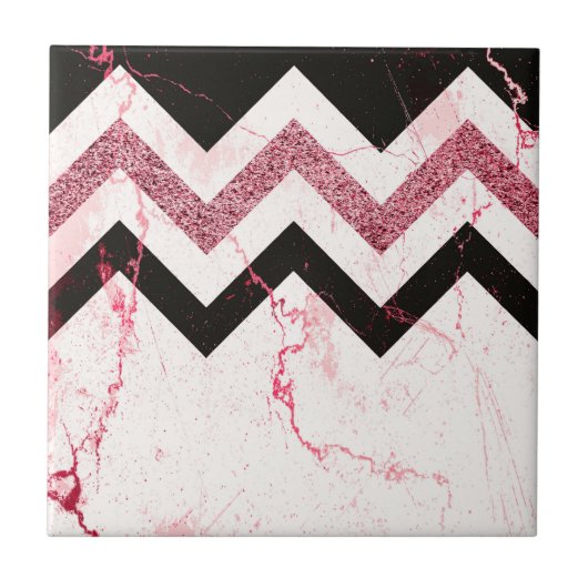 大理石&グリッターシェブロン タイル (正面)