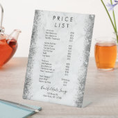 大理石&シルバーグリッターネイルサロン価格表 台座サイン (インサイチュ)