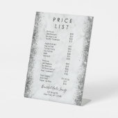 大理石&シルバーグリッターネイルサロン価格表 台座サイン (正面)