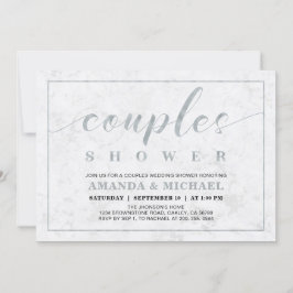 大理石 | シンプルカップルモダンウェディングシャワー 招待状