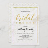 大理石 |シンプルモダンタイポグラフィブライダルシャワー 招待状 (正面/裏面)