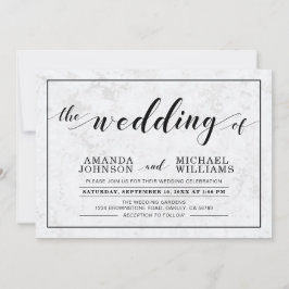 大理石 |シンプルモダンタイポグラフィ結婚式 招待状