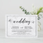 大理石 |シンプルモダンタイポグラフィ結婚式 招待状 (スタンド正面)