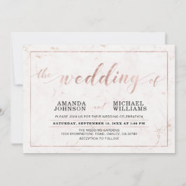 大理石 |シンプルモダンタイポグラフィ結婚式 招待状