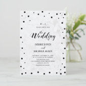 大理石 |シンプルモダンタイポグラフィ結婚式 招待状 (スタンド正面)