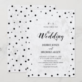 大理石 |シンプルモダンタイポグラフィ結婚式 招待状 (正面/裏面)