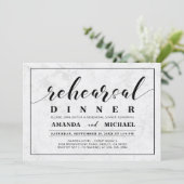 大理石 |シンプルリハ結婚ーサルディナー 招待状 (スタンド正面)