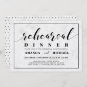 大理石 |シンプルリハ結婚ーサルディナー 招待状 (正面/裏面)