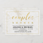 大理石 | シンプル モダン カップル ウェディング シャワー 招待状 (正面/裏面)