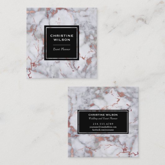 大理石 スクエア名刺 (正面/裏面)