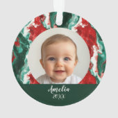 大理石_スタイリッシュ初めてのクリスマスオーナメント オーナメント (裏面)