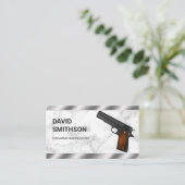 大理石 スチール ピストル 銃砲店 銃砲職人 火器 名刺 (スタンド正面)