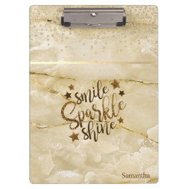 大理石、ダイヤモンド、スマイルスパークルシャインパーソナライズされた- クリップボード