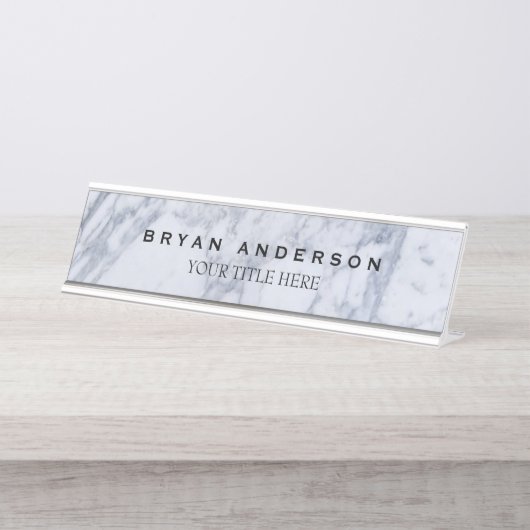 大理石 デスクネームプレート (正面)